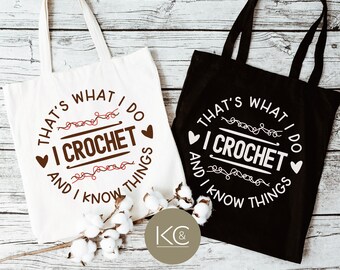 Funny Crochet Tote Bag, Crochet All Day Tote, Gift For Crochetier, Crazy Yarn Lady, Funny Crochet Gift, Mother’s Day Gift, Crochet Tote Bag.