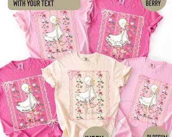 Custom Goose TShirt, Comfort Colors® Shirt, Custom Name Mama Grandma Auntie to be Gift, Pregnancy Announcement For NanaTee, Auntie Goose Tee