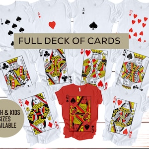 Deck of Cards Group Costume Shirts, Poker Outfit Cards Costume, Bridge Cards Costume, Matching Playing Cards for Casino Party, Team Costume.