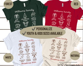 Custom Family Name Christmas Tshirts, Personalized Christmas Shirt, Custom Name Shirts, Christmas Picture T-shirt, Group Christmas Tee.