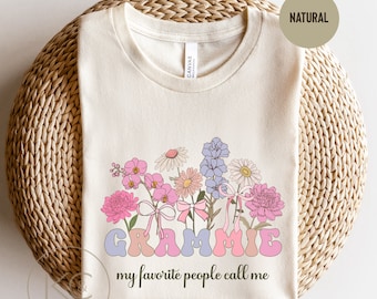 My Favorite People Call Me Grammie Shirt, Custom Name Grandma Tshirt, Personalized Grandmother Shirt, Gifts For Grandma Nana Gigi Mimi.