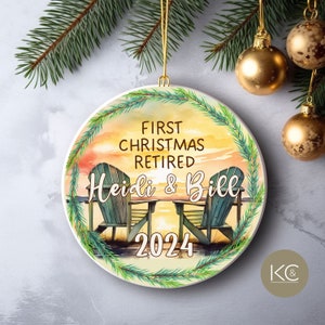 Custom Name Retired Christmas Ornament, Christmas Gift for New Retirees, Happy Retirement Ornament, Personalized Retirement Gift 2024.