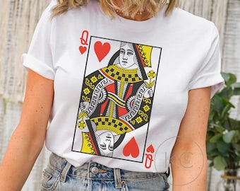 Group Halloween T-shirts, Matching Playing Cards Shirts, Queen of Hearts  Spades Clubs Diamonds Matching Card Tees,  Halloween TShirts.