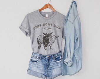 Goat mom T-shirt, women’s graphic tee, goat lover gift, love farm life shirt, country girl tshirt, goat lady, homesteader mothers day gift.