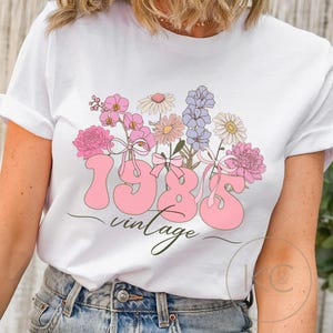40th Birthday TShirt, 1985 Birthday Shirt, 40th Birthday gift, Year Number Tee for Women, Birthday TShirt, Turning 40 Born in 1985 Gift.