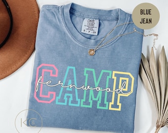 Matching Friends Summer Camp T-Shirt, Custom Name Group Camping Shirts, Personalized Camp Sweatshirts, Camp Counselor Comfort Colors TShirt.