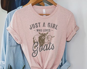 Just a girl who loves goats Short Sleeve Tee, best goat mom T-shirt, gift for a goat lover, crazy goat lady tshirt, goat quotes shirt.
