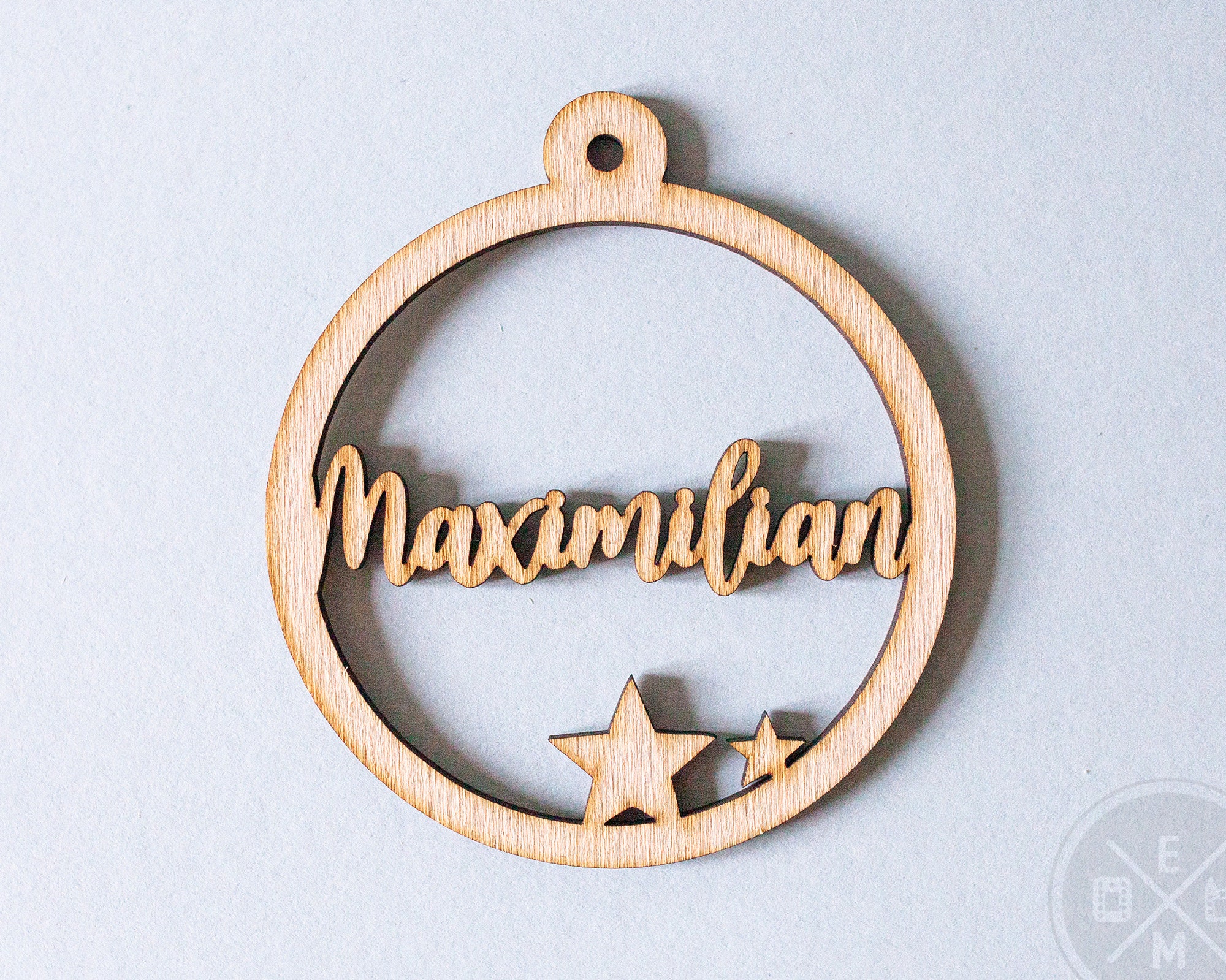 Wooden Pendant Christmas Tree Ball With Name Christmas Etsy UK