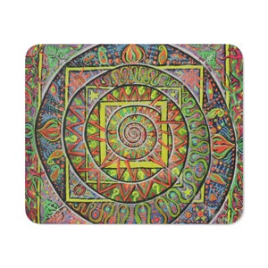Mandala Mouse Pad – Artwork – 20x24 cm  Gaming, Office Desk Decor Spiritual– Original Acrylic Art Print  Unique Mousepad Colorful Creativity