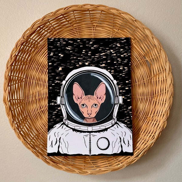 Astronaut Cat Art Print | Space & Sci-Fi Digital Illustration