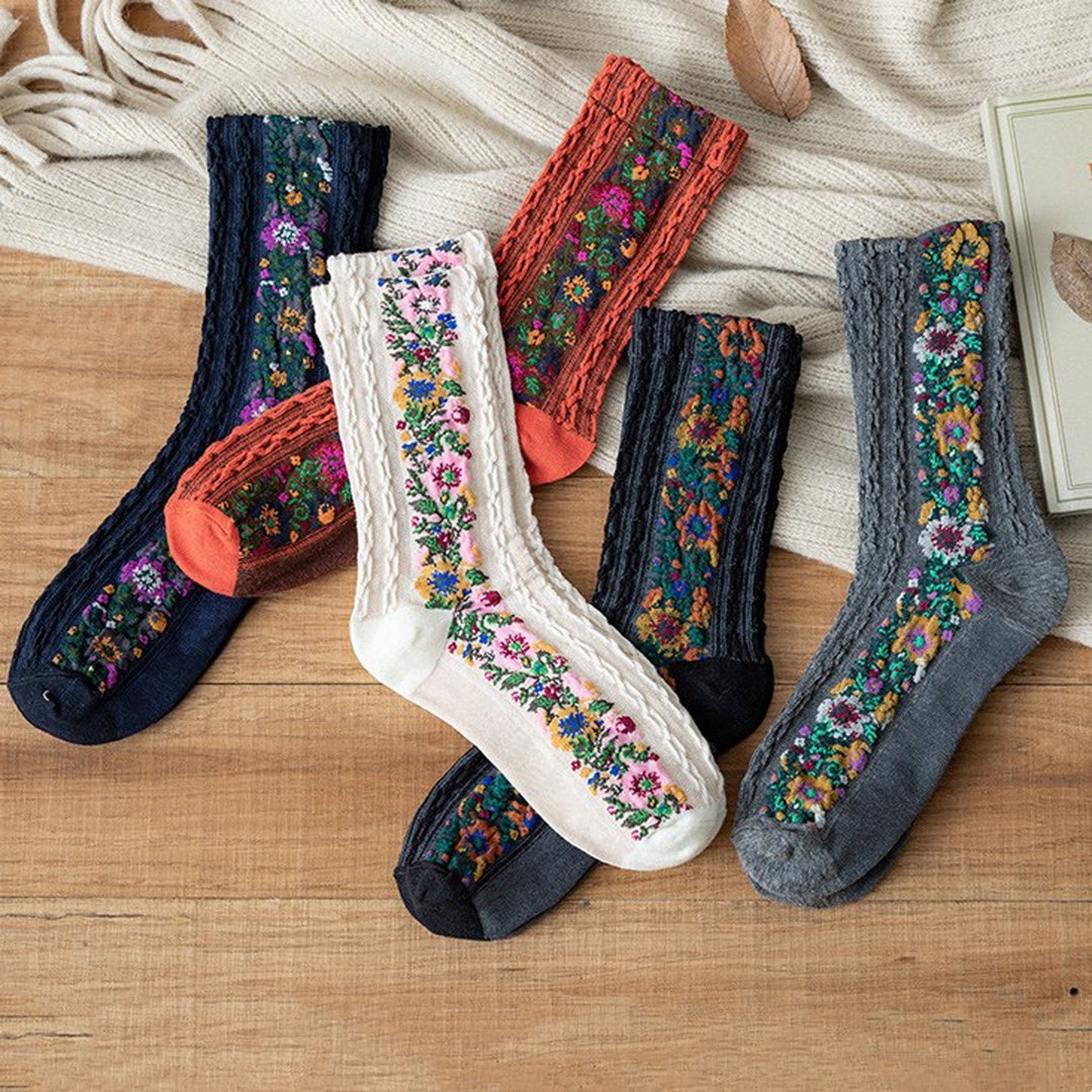 Cozy Warm Cotton Socks Winter Athletic Socks Crew Sock Warm Hiking Cotton Socks Soft Thick Mid ...