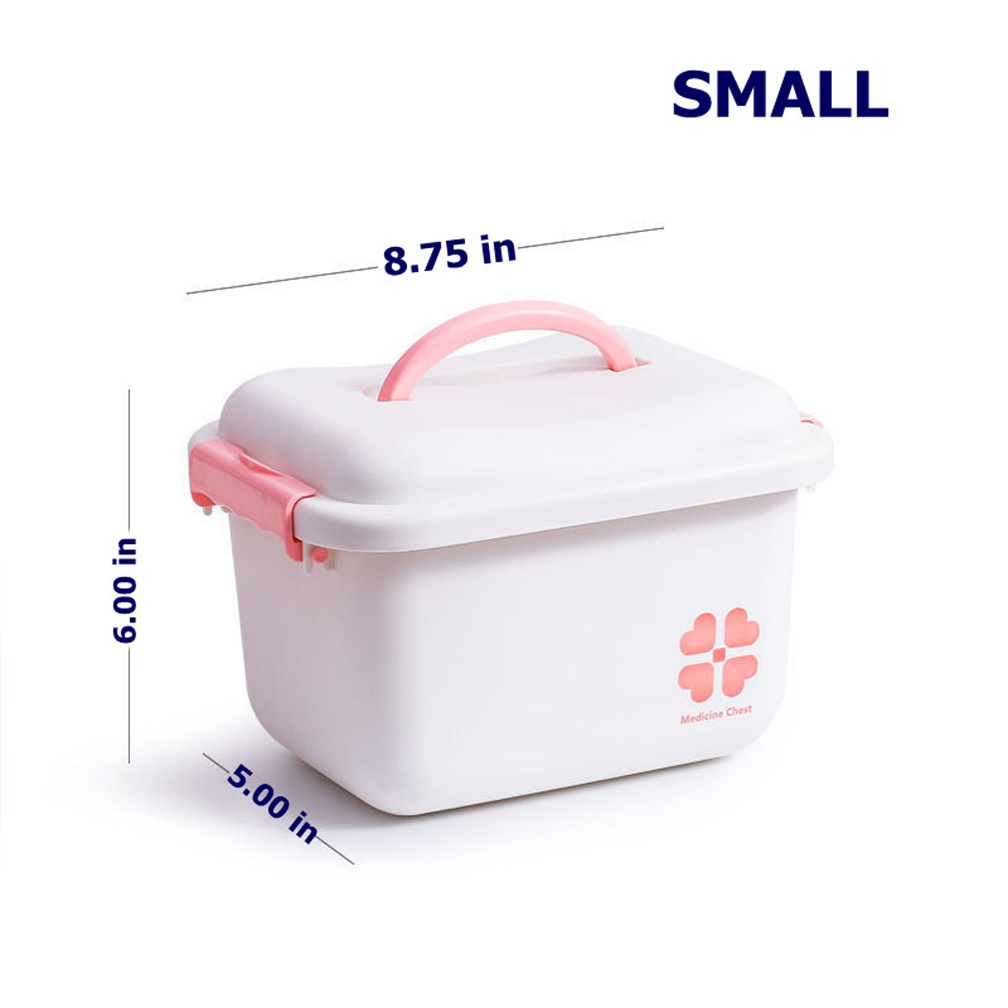 Leaveforme Portable First Aid Kit Handled Medicine Organizer Box Plastic Home Storage Case, Men's, Size: Large, Pink