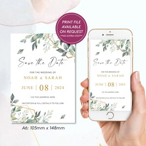 Save the Date E-invite, Digital Invite, Electronic Save the Date, Personalised Save The Date Phone Template, Electronic Wedding Invitation