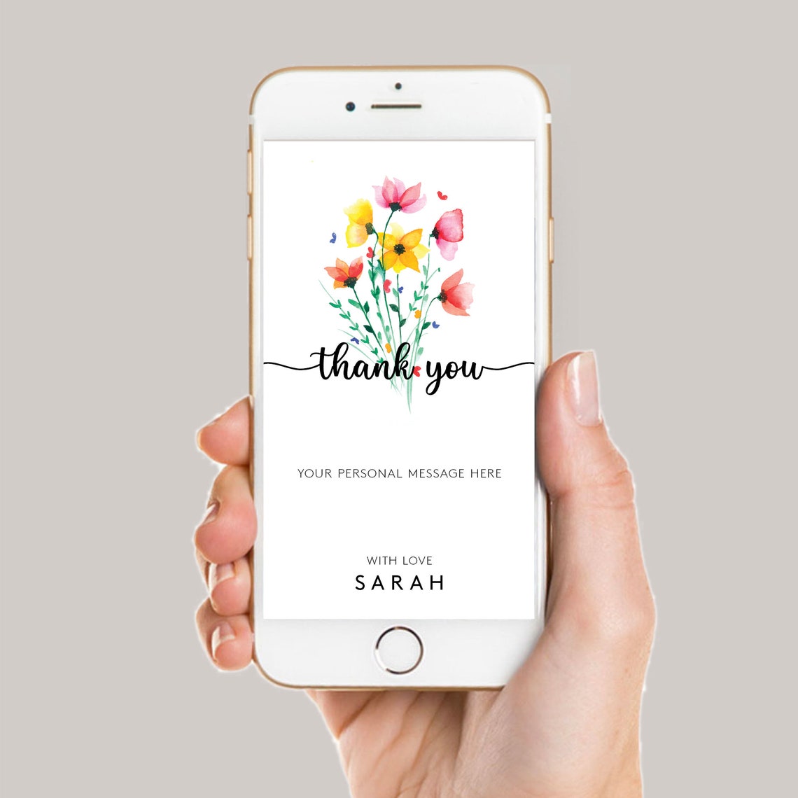 Digital Thank You Card Personalised Thank You Card Etsy