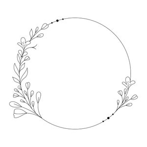 Blumenkranz Clipart, Hochzeitseinladung Clipart, Floral Line Art Kranz PNG, DIY Einladungen, digitaler Download.