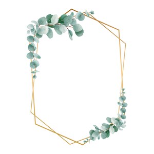 Goldrahmen Clipart, Hochzeitseinladung Clipart, Eukalyptus Grenze PNG, DIY Einladungen, digitaler Download.