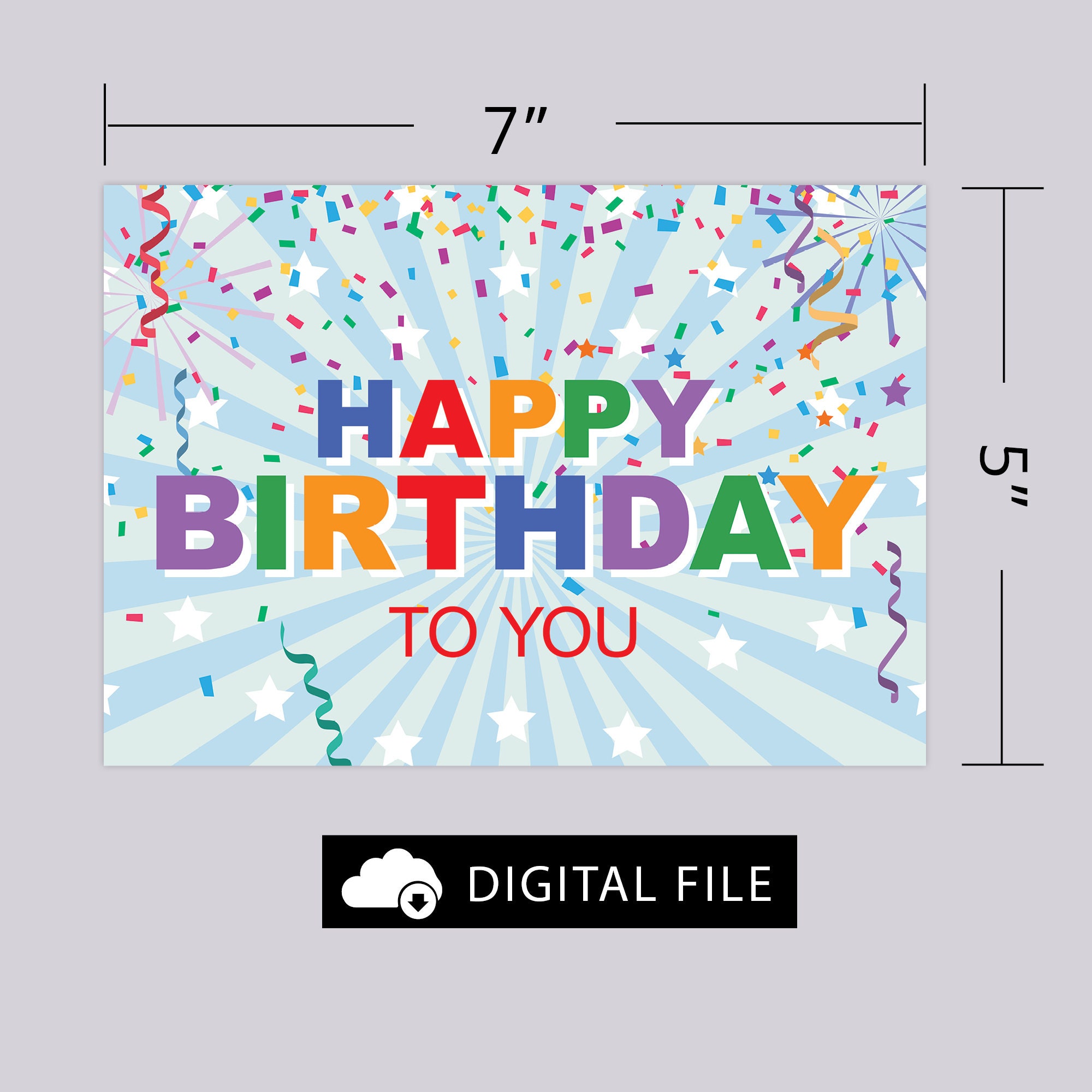 Printable Birthday Card, Happy Birthday to You Printable Card, Print at ...