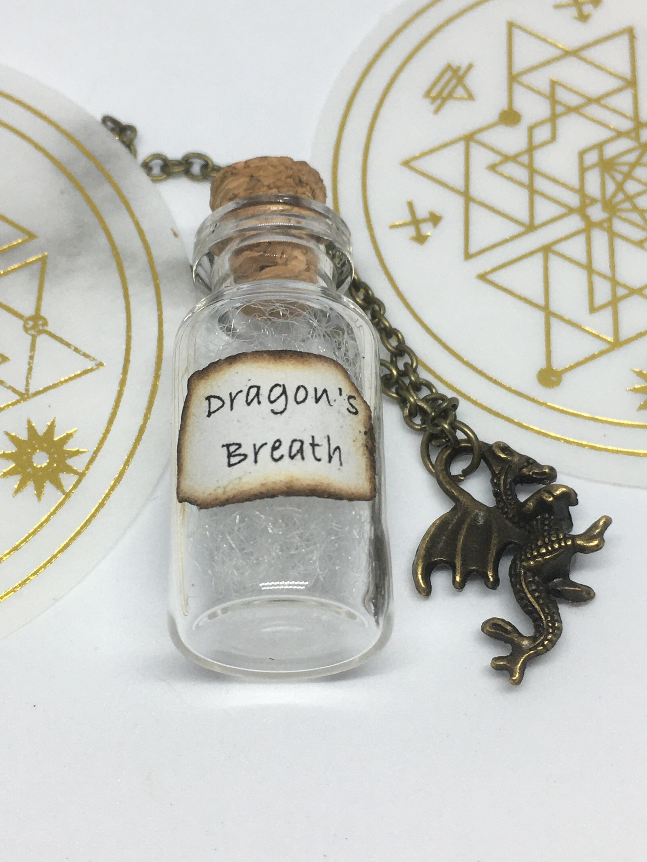 Dragon Breath Potion Bottle With Necklace and Dragon Charm Etsy