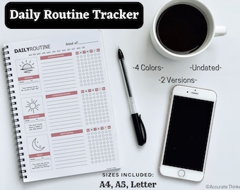 Daily Routine Tracker | Routine Checklist | Weekly Routine | Daily Chores Checklist | To-Do List | Routine Planner | PDF Printable Inserts