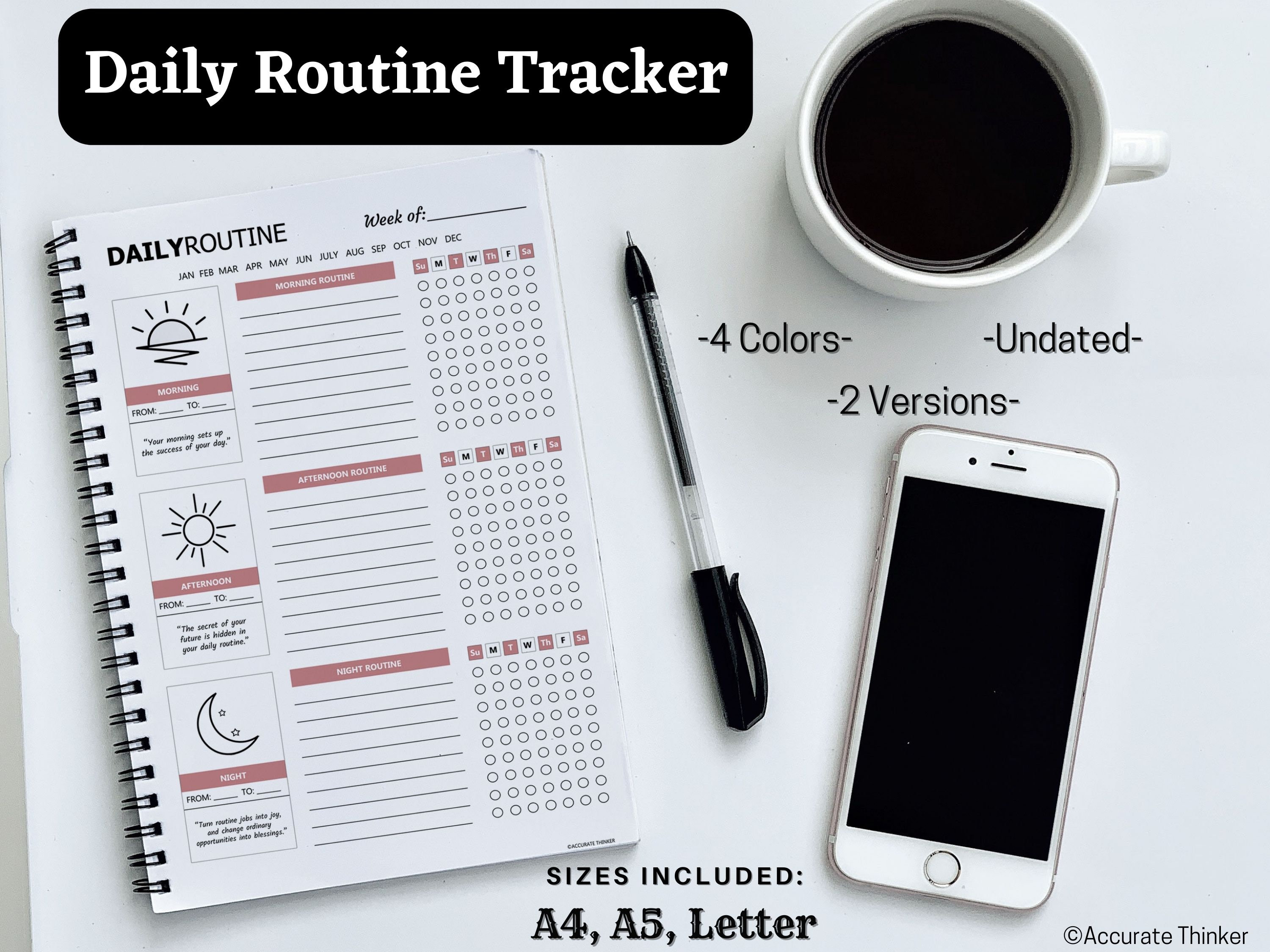 Daily Routine Tracker | Routine Checklist | Weekly Routine | Daily ...