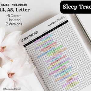 Sleep Tracker | Sleep Log | Sleep Journal | Sleep Chart | Printable Sleep Tracker | Sleep Tracking | Printable PDF | Digital