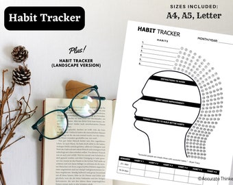 Habit Tracker | Monthly Habit Tracker Printable | Monthly Tracker | Habit Tracking Template | Habit Tracker Insert | Digital Habit Tracker