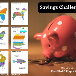 Savings Challenge | Savings Tracker | Savings Challenge Bundle | Savings Chart | Savings Challenge Printable PDF | Digital Savings Planner