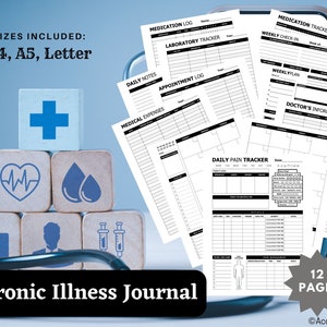 Chronic Illness Journal | Pain Tracker | Medication Log | Fibromyalgia | Health Tracker | Symptom Tracker | Medical Planner | Health Journal