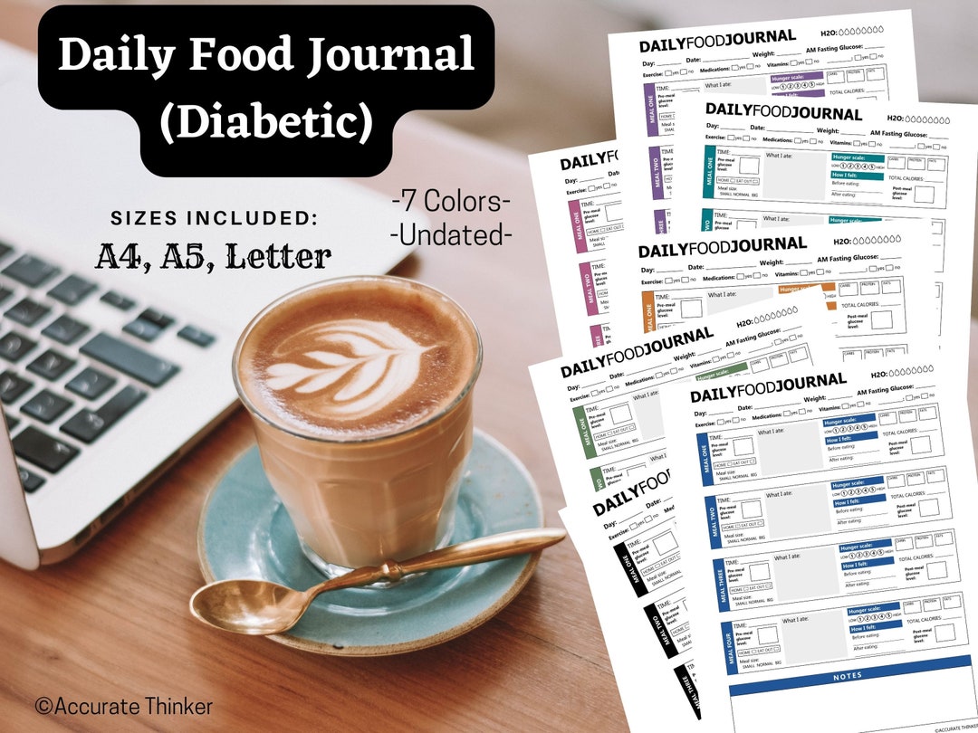 Daily Food Journal | Diabetic Food Journal | Meal Planner | Food ...