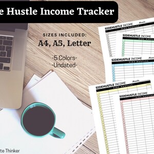 Side Hustle Income Tracker | Side Hustle Tracker | Income Tracker | Income Calendar | Printable PDF | Digital Planner