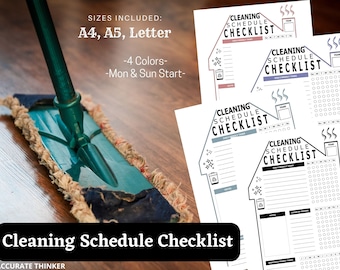 Cleaning Schedule Printable | Daily, Weekly, Monthly Tracker (PDF Download)