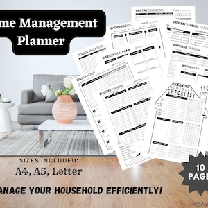 Home Management Planner | Household Planner | Home Maintenance Planner | Homemaking Planner | Household Management Binder | Mom Planner PDF