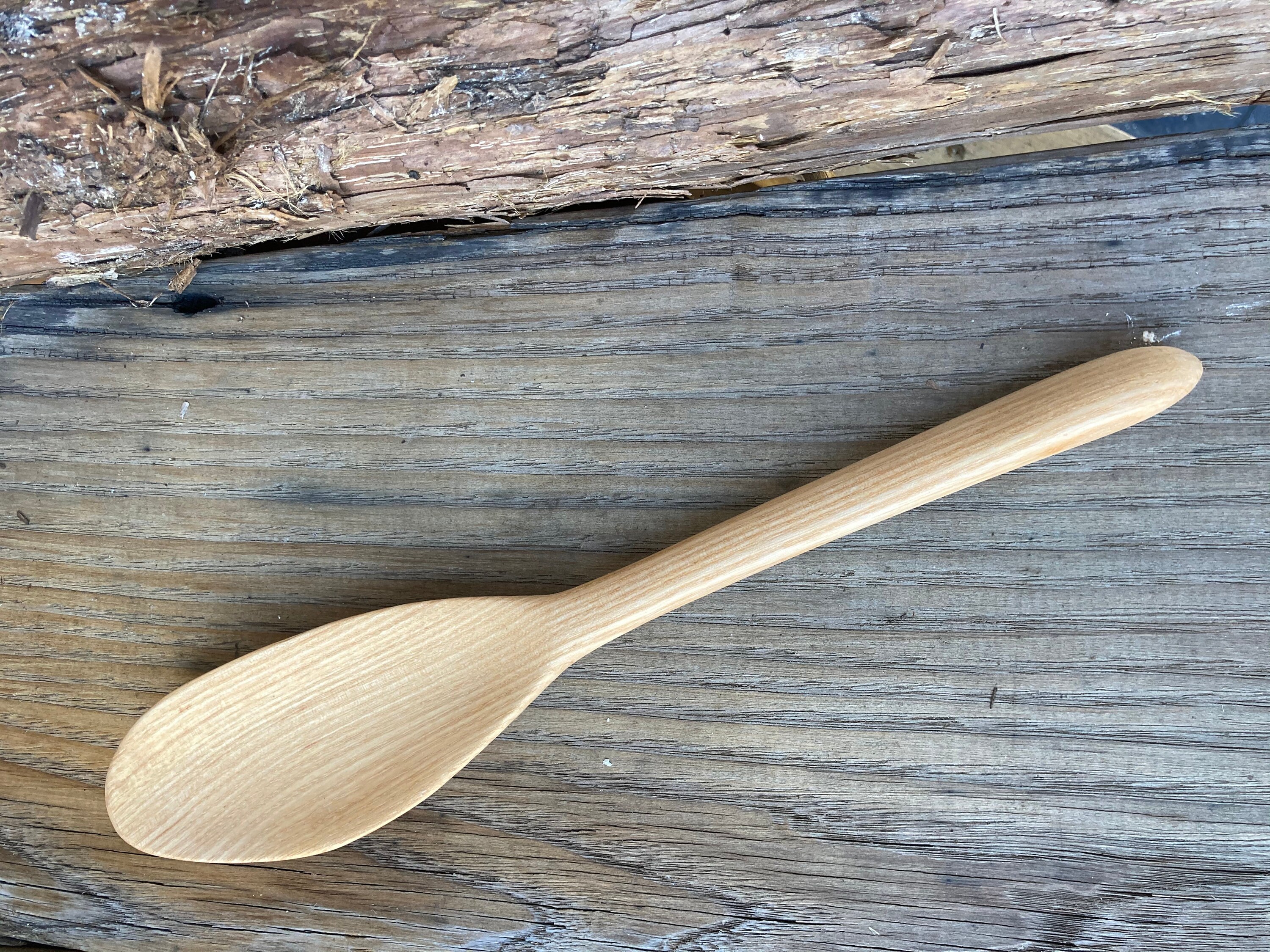 Hand carved wooden spoon Ash wood Etsy