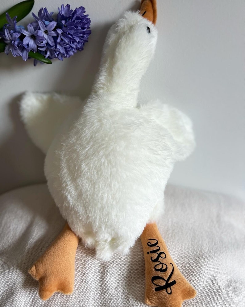 personalised goose/ personalizowany miś/ personalizowana gęś/ baby shower/ gift for baby/ prezent dla dziecka/ noworodek/ birthday/ urodziny image 1