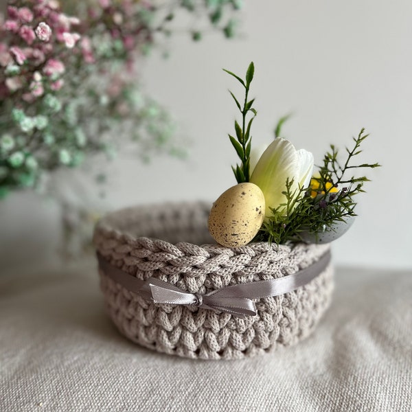 Stroik Wielkanocny/ Stroik na szydełku/ Joyeuses Pâques/ wielkanoc/ święta wielkanocne/ koszyk na szydełku/ crochet/ hand made/ ozdoba na stół