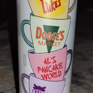 NE Diner Mugs stacked, Stainless Steel 20 oz Tumbler, custom created, fast weekly shipping!