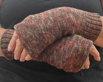 Felted Wool Fingerless Gloves/Wrist warmers from up cycled knitwear