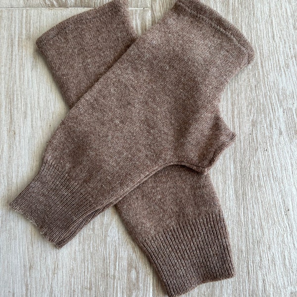 Shades of Brown Mens Wool Fingerless Gloves/ pulls upcycled, tricots pré-aimés, faits à la main.