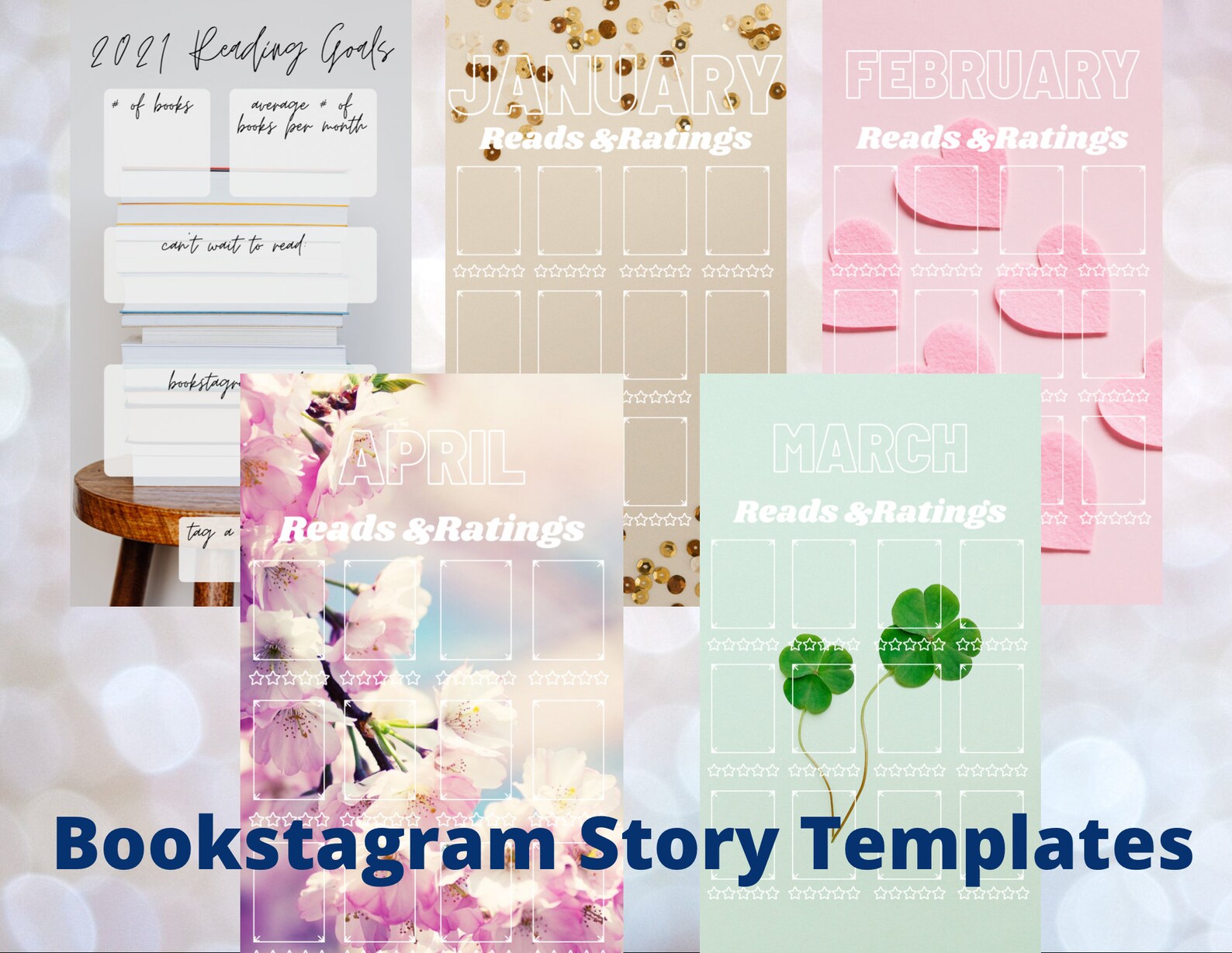 Bookstagram Instagram Story Templates. Monthly Books Read. Etsy