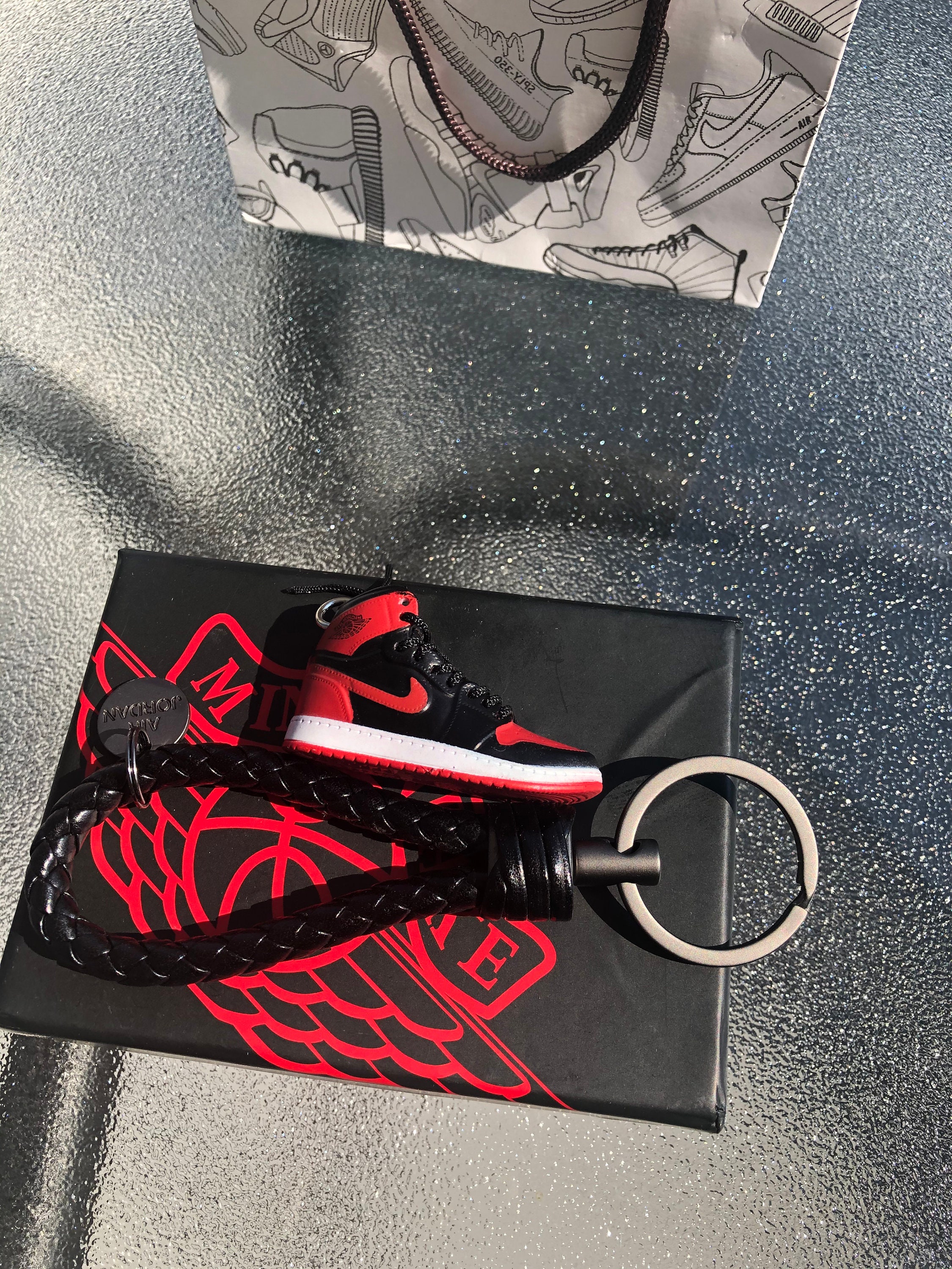 3D Air Jordan 1 Bred Sneaker Key Chain Etsy New Zealand