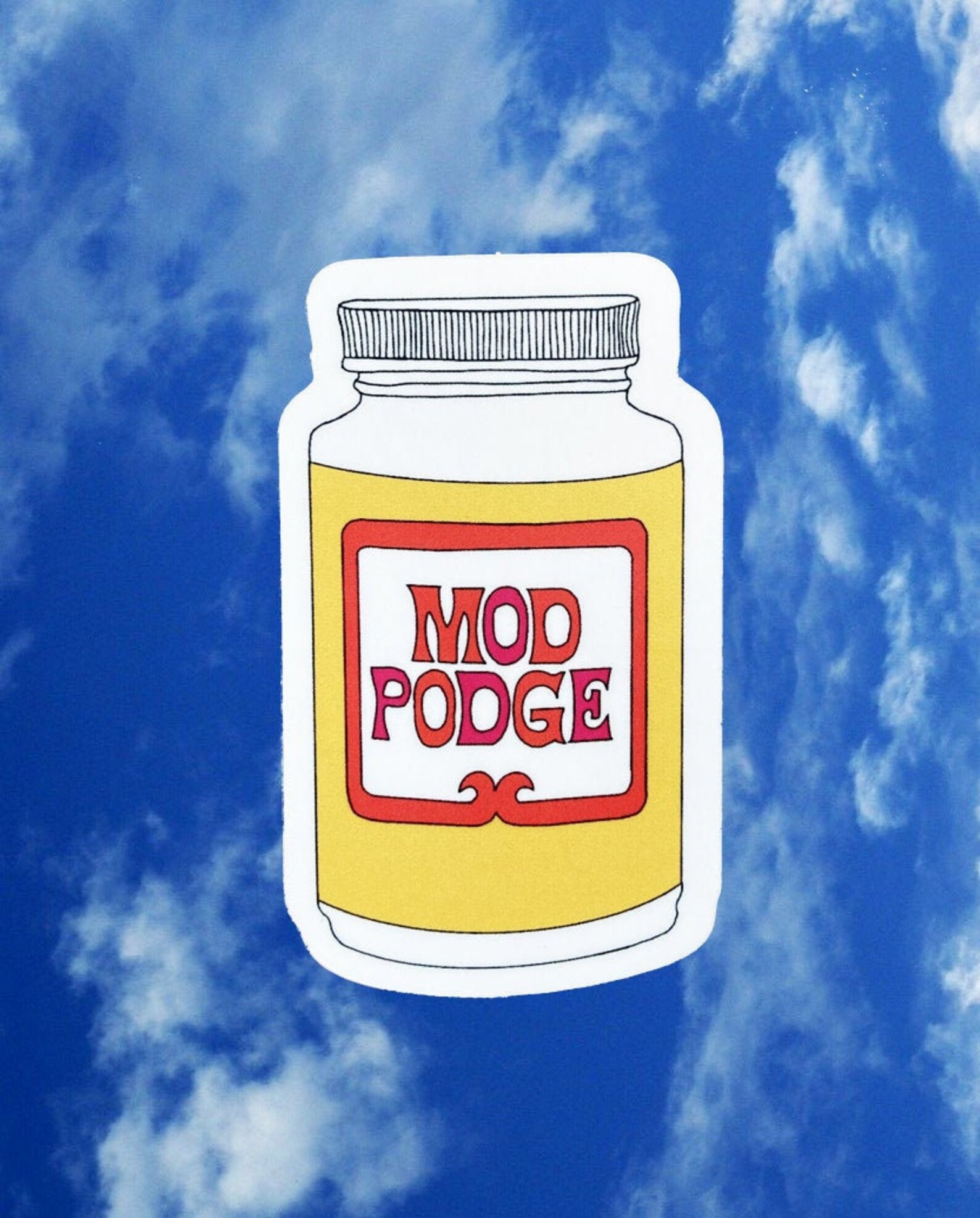 Small matte mod podge die cut sticker Etsy