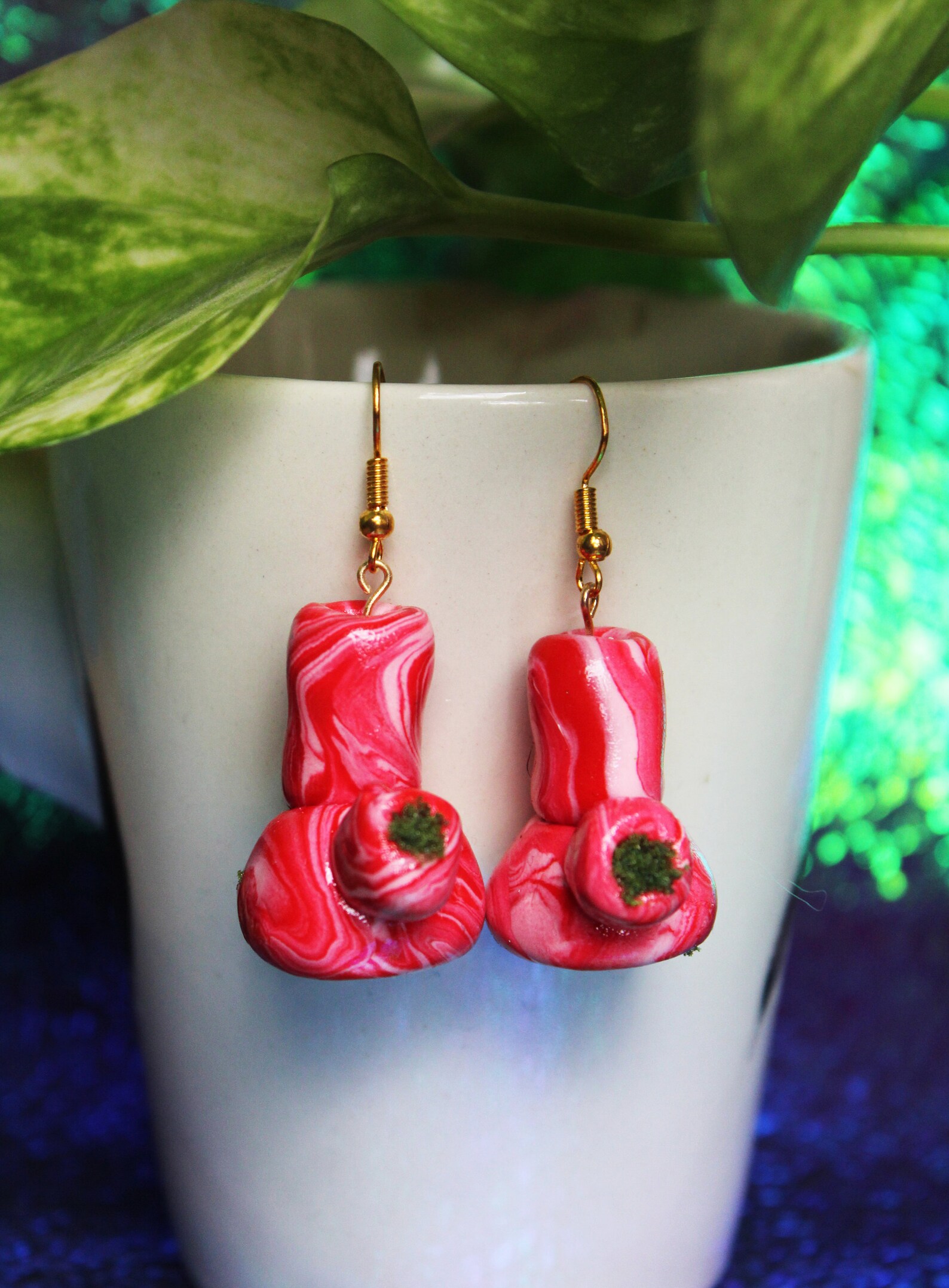 Handmade resin coated mini bong polymer clay earrings Etsy
