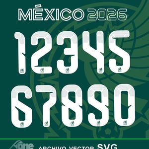 Mexico Jersey 2026 Font Vector Futbol Design SVG (Digital Download)