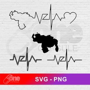 Venezuela Linea de Vida Svg - Png / Mapa Venezuela SVG / Venezuela Svg - Png / Venezuela / Mano tengo la fe alterada / Archivo Digital