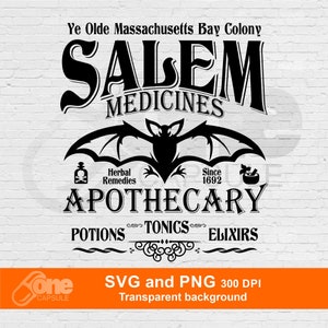 Salem Apothecary Svg - Png | Salem Witches Silhouette for Cricut | Witches Png | Halloween Png | Digital File
