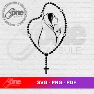 Pray the Daily Rosary Virgin Mary Catholic | Vector Rosario Svg | Rosario Svg | Virgin Mary Svg | Christian Svg | Religion | Digital File