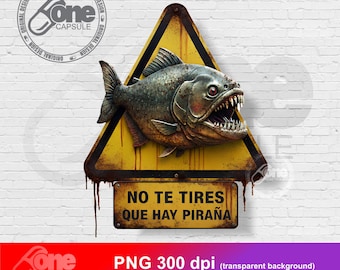 No te tires que hay Piranha PNG – Team Fruta - Alofoke House FanArt (Digital File)