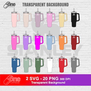 Stanley inspired Tumbler Bundle SVG - PNG | Stanley Silhouette for Cricut | Stanley Logo | Stanley Template | Easy Layered | Digital File