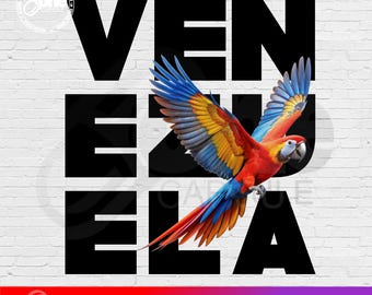 Venezuela Guacamaya PNG | Sublimation Design (Digital Download)