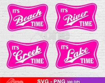It’s Nature Time SVG PNG Bundle – Lake, Creek, River & Beach Summer Camping Designs